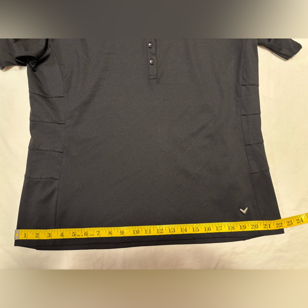 NWT Callaway black short sleeve golf shirt with unique side detailing, XL - Picture 6 of 16